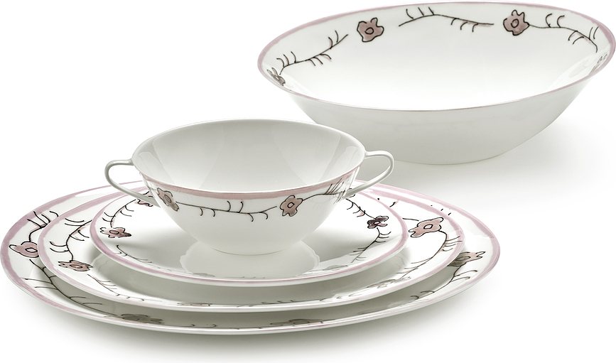 Set de cuencos Midnight Flowers Blossom Milk, 22 cm, 2 unidades