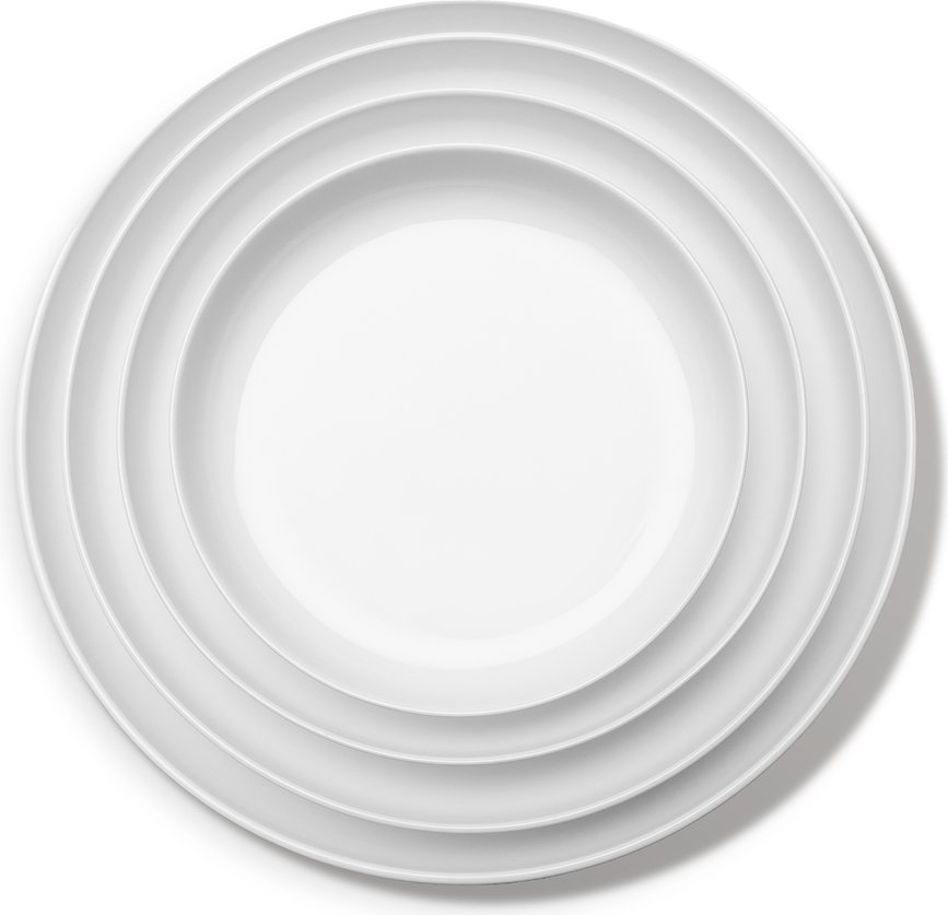 Set de platos de desayuno Base, 20 cm, blanco, 4 unidades