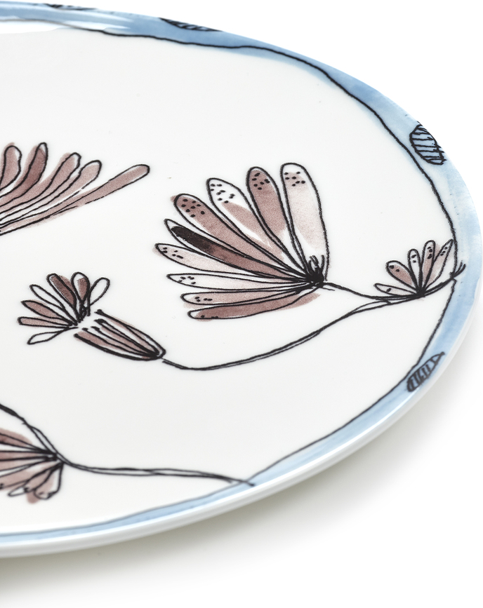 Platos de desayuno Midnight Flowers Camelia Aubergine, 20 cm, color berenjena, 2 unidades