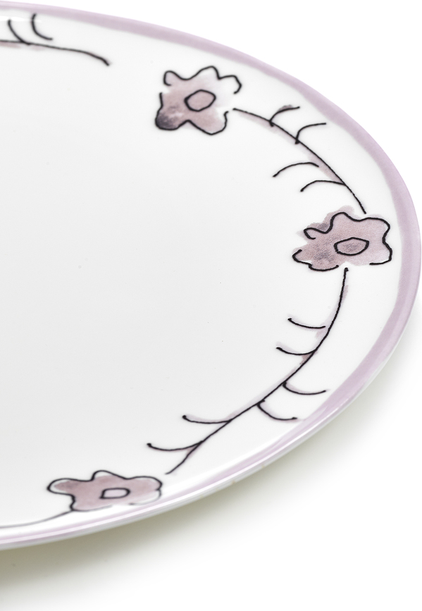 Set de platos de postre Midnight Flowers Dark Viola, 16 cm, 2 unidades