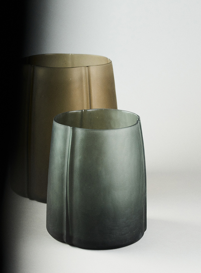 Shapes Vase 20 cm, gris-vert