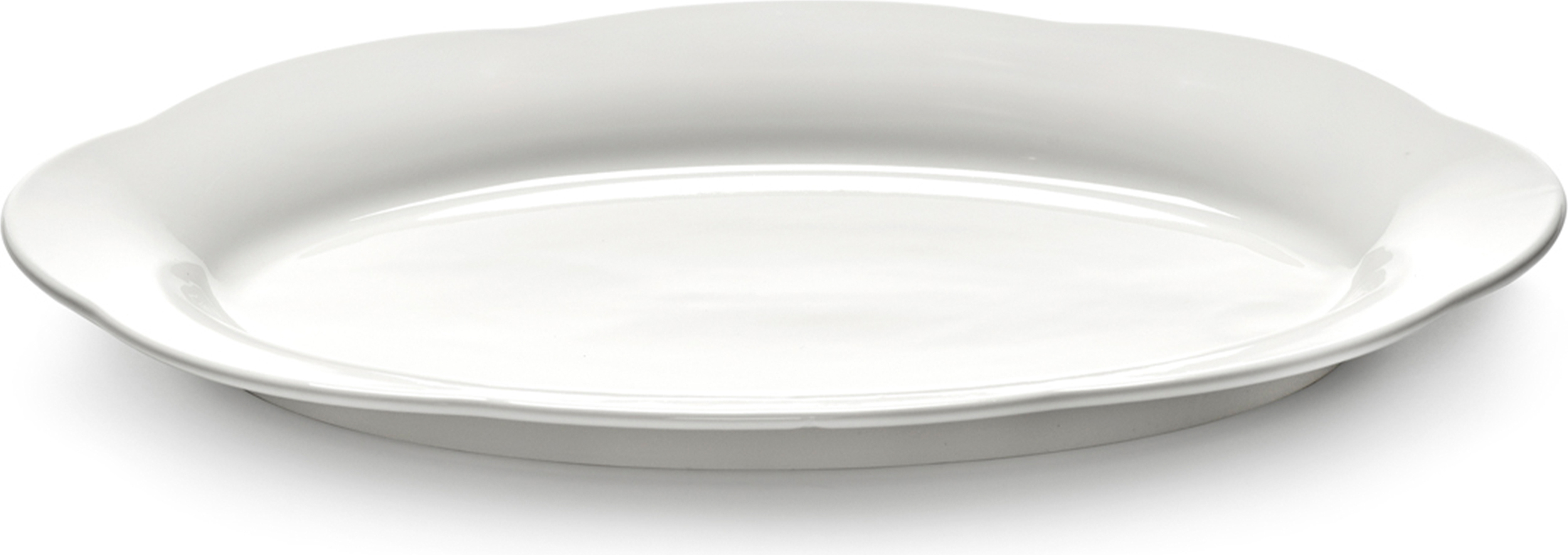 Silhouette Ovale Servierplatte, hoch, 30 cm, weiß