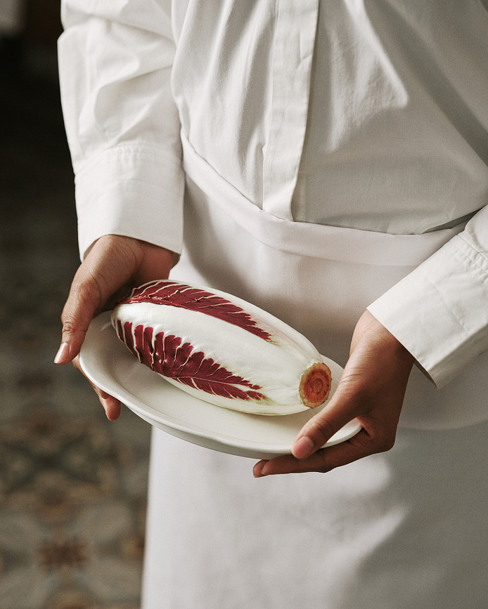 Silhouette Plat Ovale haut, 30 cm, blanc