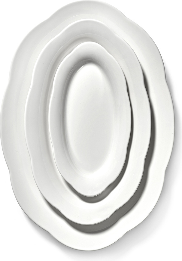 Silhouette Plat Ovale haut, 30 cm, blanc