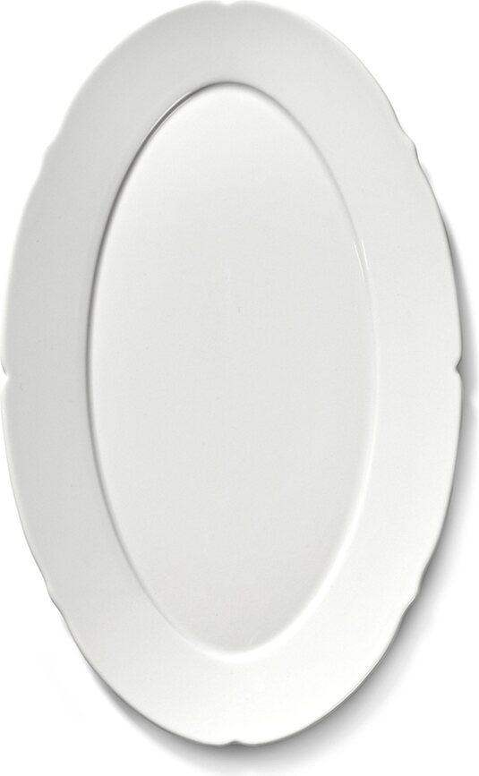 Silhouette Plats ovales 24,5 cm, blancs, lot de 4