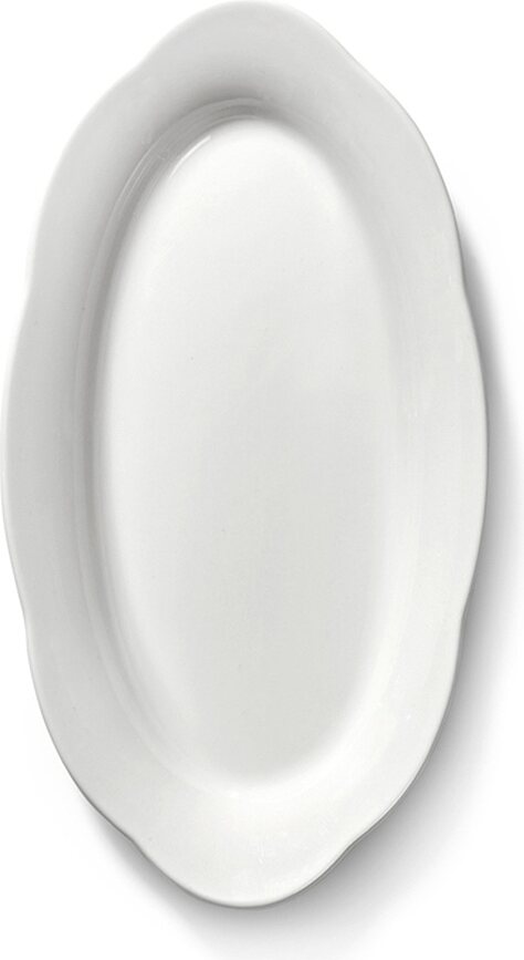 Silhouette Plats ovales hauts 18,5 cm, blancs, lot de 2