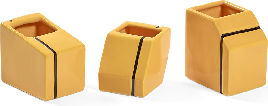 Silos Βάζα διακοσμητικά, κίτρινα, 3 τμχ