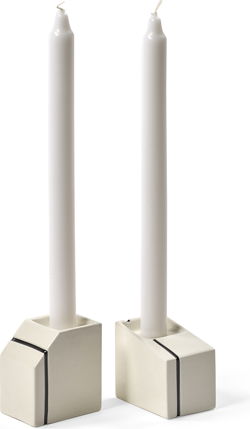 Silos Bougeoirs pour bougies classiques, blancs, Lot de 2