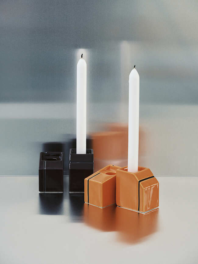 Silos Bougeoirs pour bougies classiques, blancs, Lot de 2