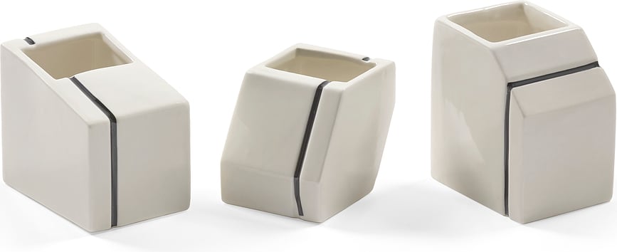 Silos Διακοσμητικά Βάζα, λευκά, 3 τμχ