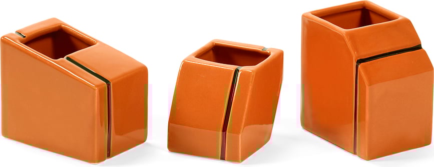 Silos Διακοσμητικά Βάζα, πορτοκαλί, 3 τμχ