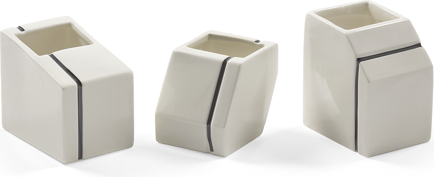 Silos Vaze dekorativne, bele, 3 kosi