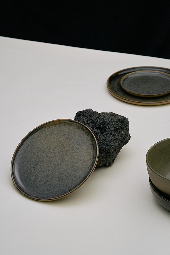 Surface Assiette à Déjeuner 21 cm, noir-gris