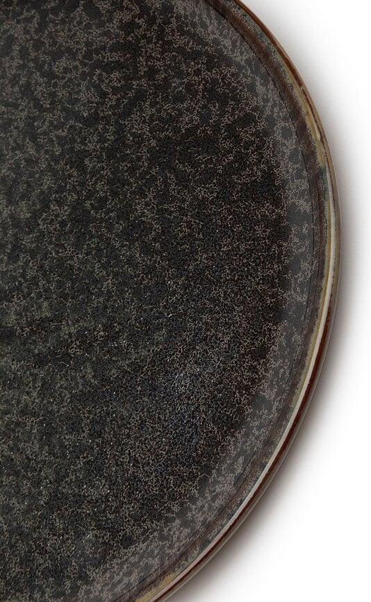 Surface Assiettes à Déjeuner 21 cm, noires et grises, Lot de 4