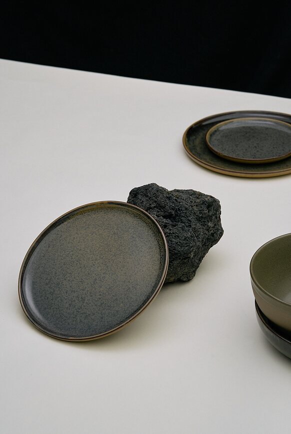 Surface Assiettes à Pain, 16 cm, noires et grises, Lot de 4