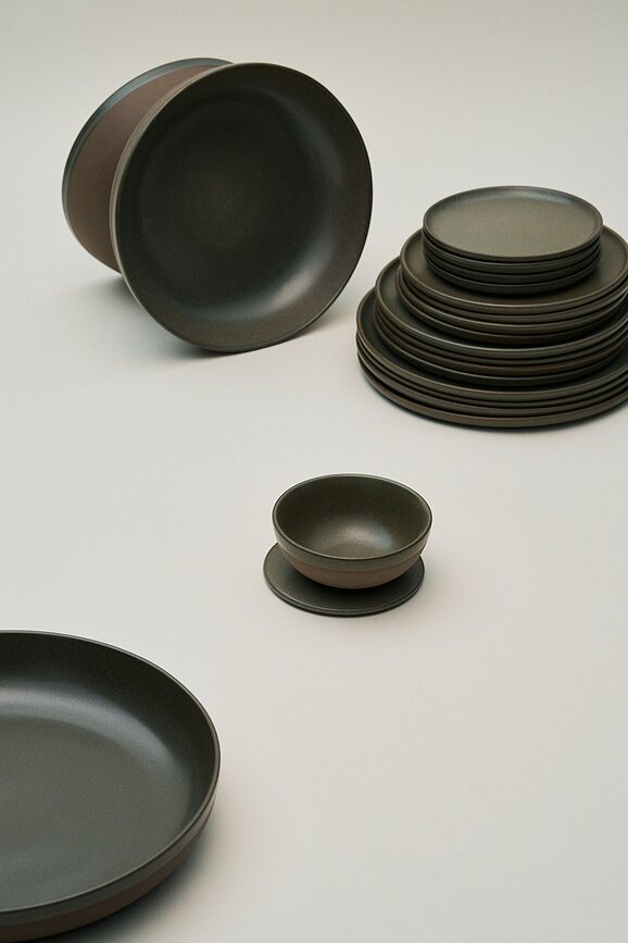 Surface Πιάτα Βαθιά, 19 cm, μαύρα-γκρι, 4 τμχ