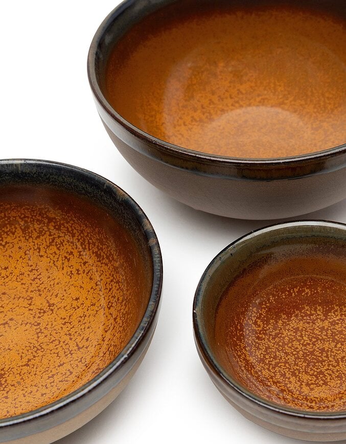 Surface Bols 13 cm, rouille, Lot de 4