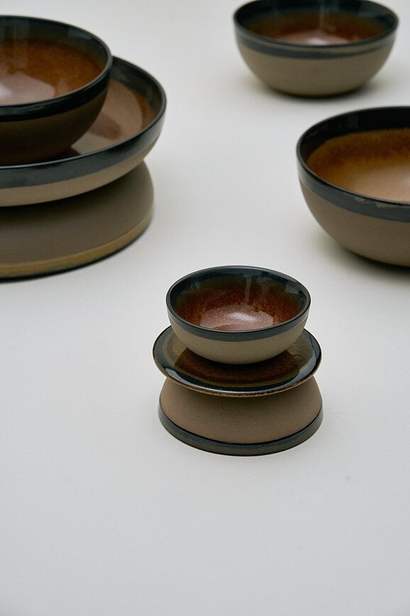 Surface Bols 9 cm, rouille, Lot de 4