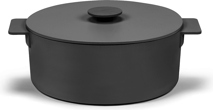 Surface Marmite avec couvercle, 5,5 L, noire, Set 2 pièces