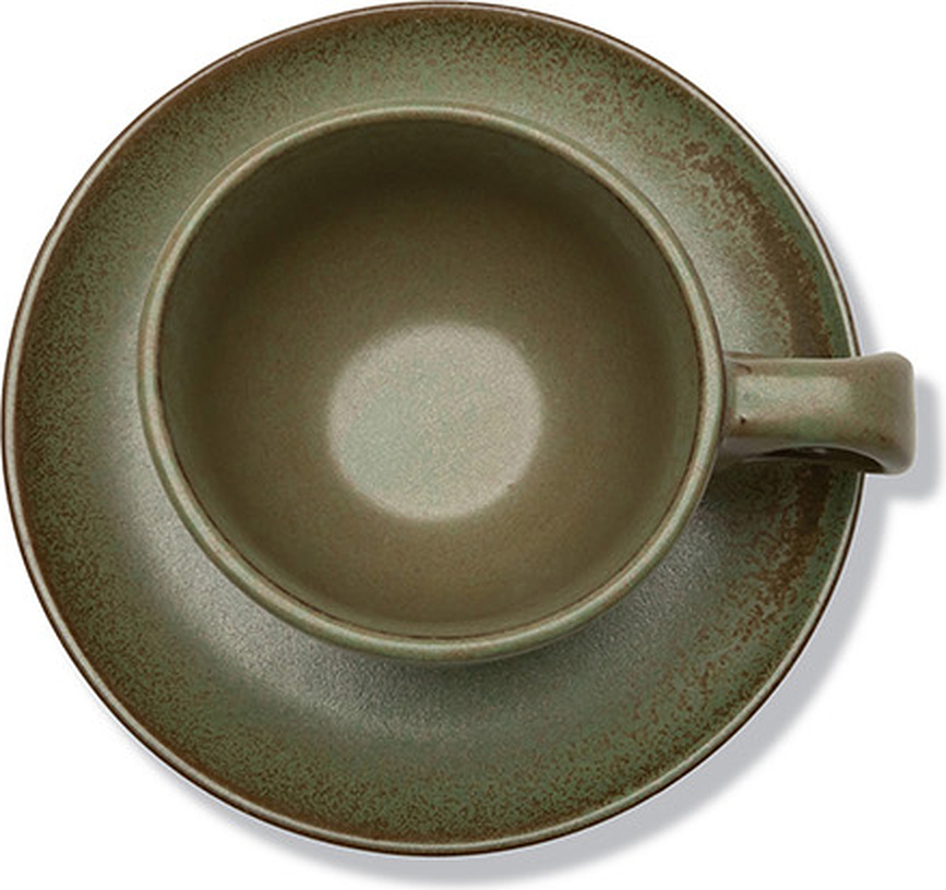 Surface Φλιτζάνι για καφέ lungo με πιατάκι, 130 ml, μαύρο-γκρι, 2 τμχ