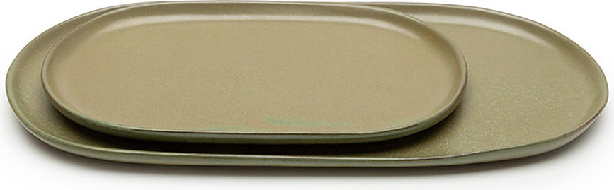 Surface Πιατέλα οβάλ, 25 cm, μαύρο-γκρι