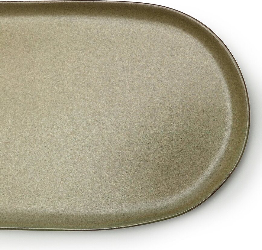 Surface Plats ovales, 35,5 cm, noirs et gris, Lot de 4