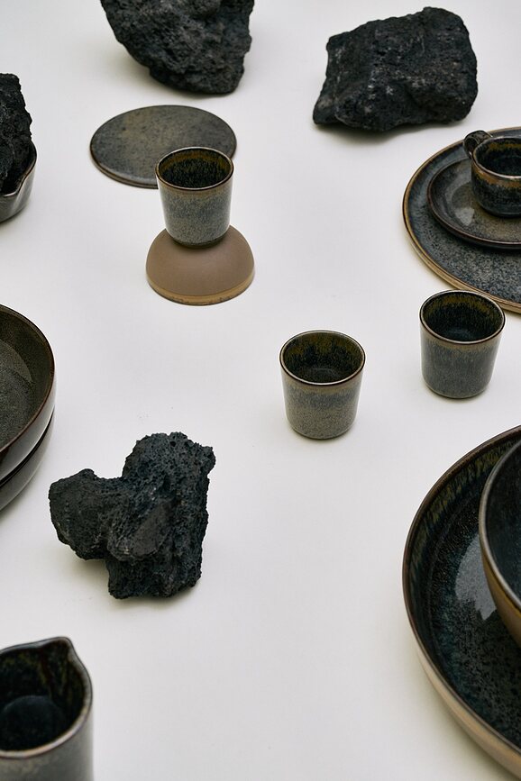 Surface Skledice za prigrizke, 9 cm, črno-sive, 4 kosi