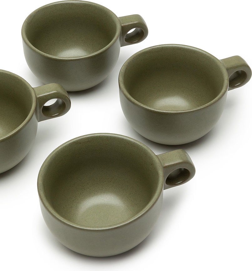 Surface Šalica za cappuccino s tanjurićem 230 ml crno-siva Set od 2 dijela