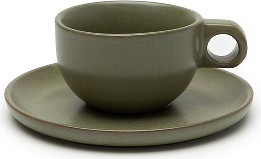 Surface Šalica za Cappuccino s tanjurićem 230 ml tamnozelena Set od 2 dijela