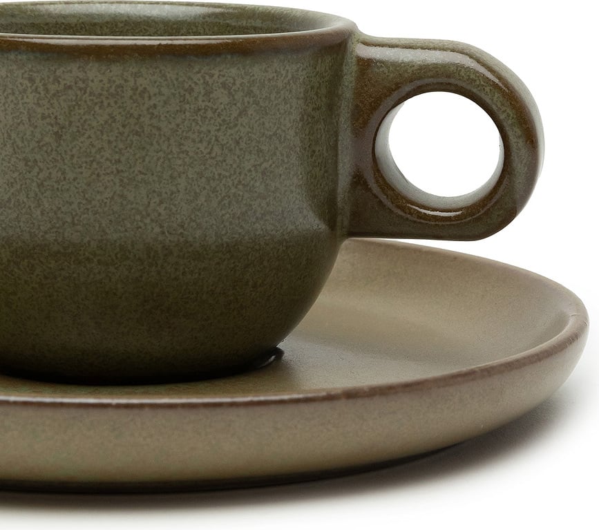 Surface Šalica za espresso s tanjurićem 100 ml crno-siva