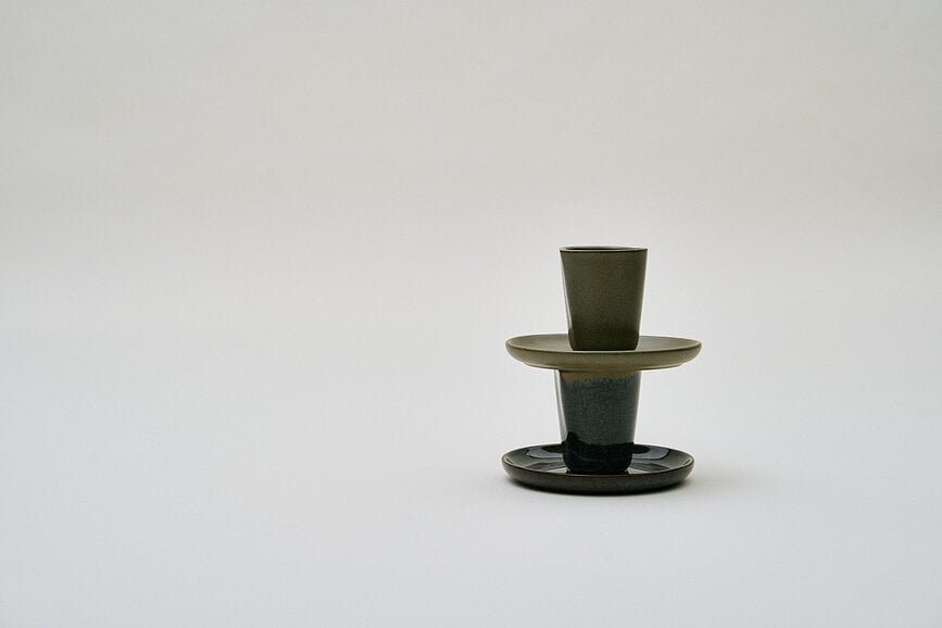 Surface Šalice za ristretto kavu 90 ml crno-sive 4 kom.