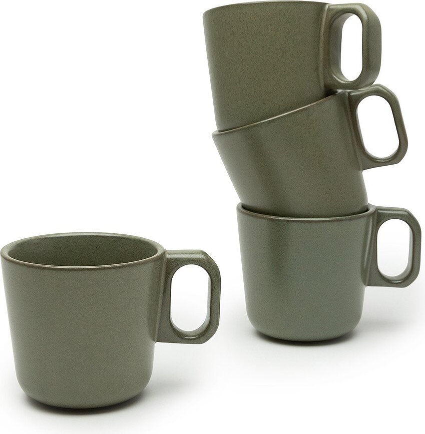 Surface Skodelice z ročajem, 300 ml, črno-sive, 8 kosov