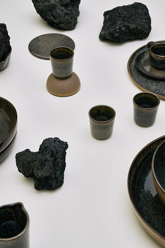 Surface Tasses 300 ml, noires et grises, Lot de 4