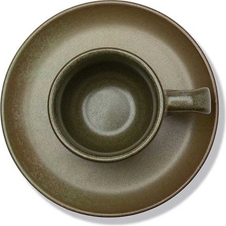 Surface Tasses à espresso avec soucoupes, 100 ml, noires et grises, Lot de 4