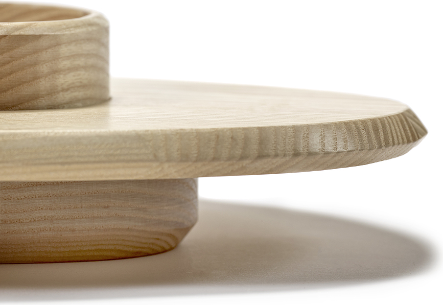 Tabla de Servir de fresno negro con cuenco Dune, 60,5 cm