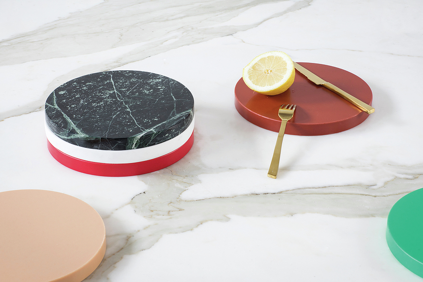 Posavasos Circles, 21 cm, tonos tierra, 5 unidades