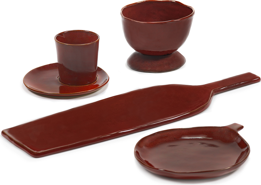 Set de tablas de servir de gres La Mère, 46 cm, rojo, 2 unidades