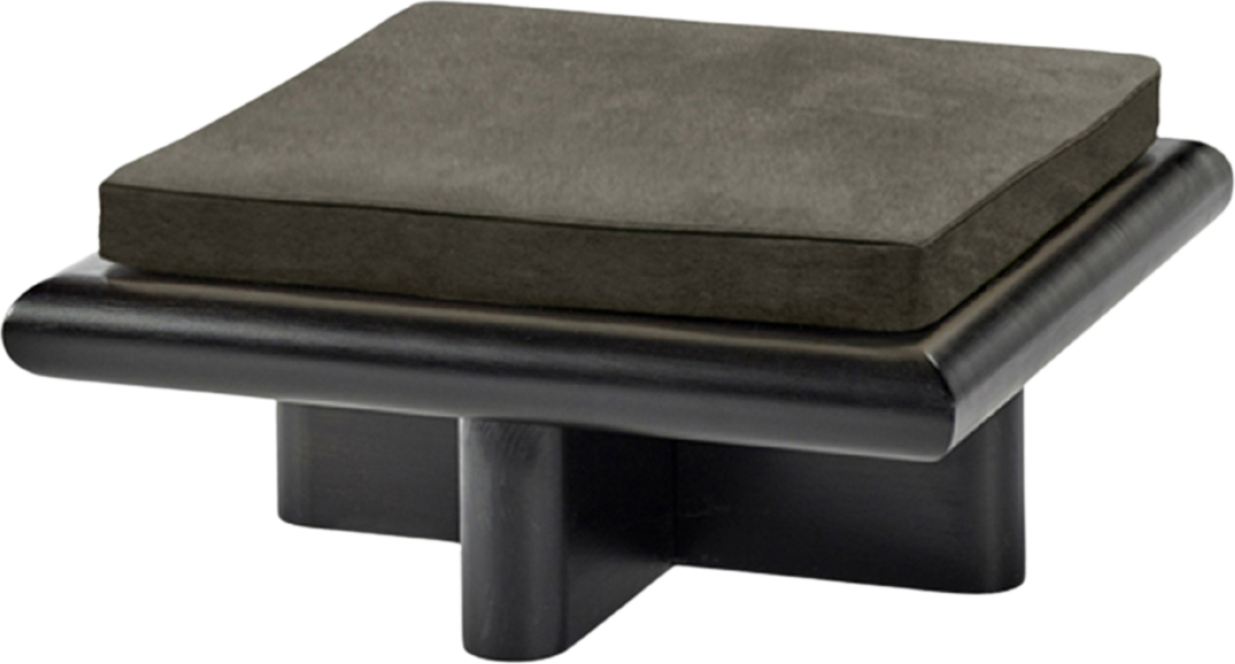 Taka Pouf 72 cm, Samt, dunkelgrau, Tulpenholz