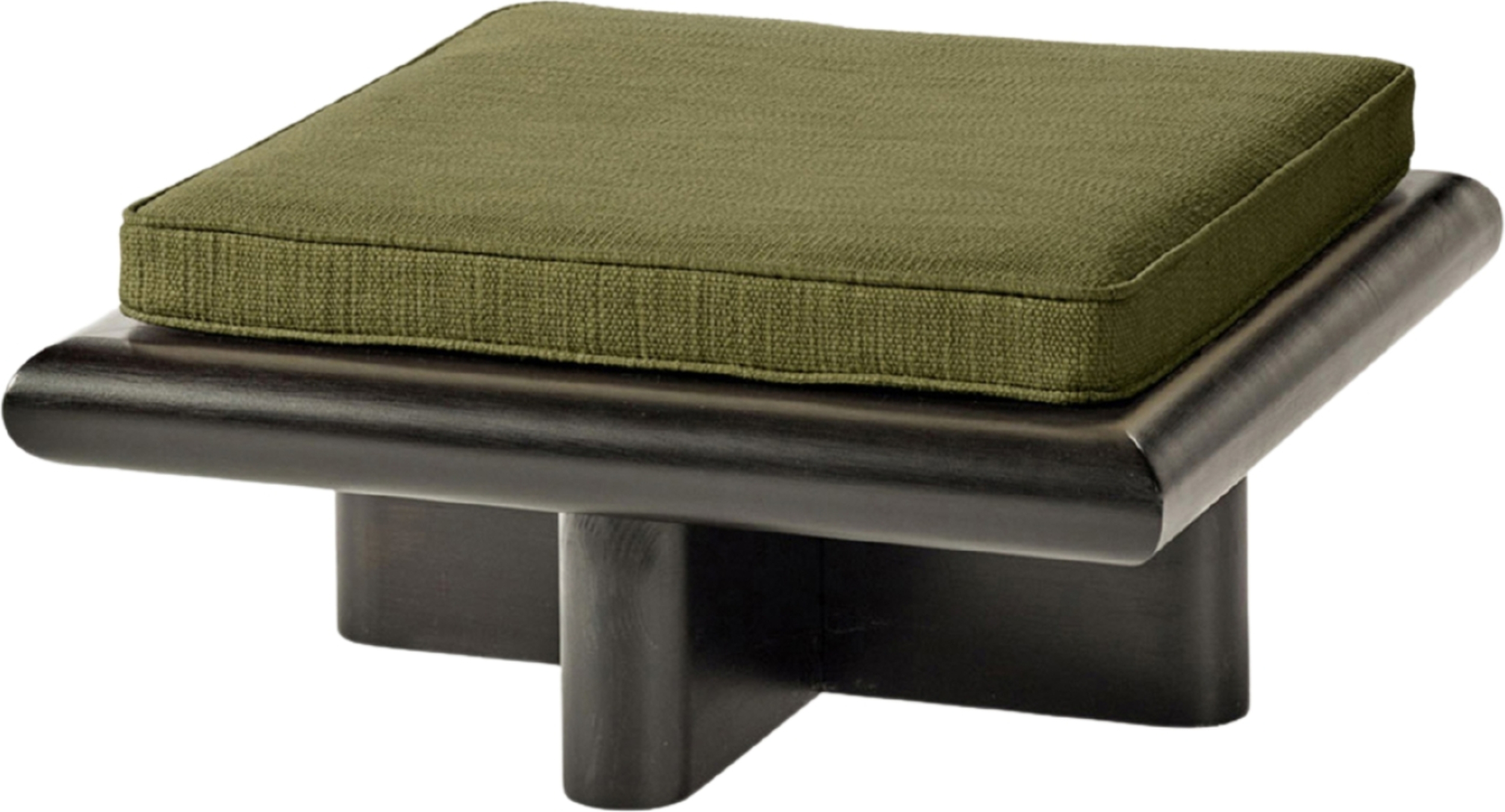 Taka Pouf 72 cm, Velours, dunkelgrün, Tulpenholz