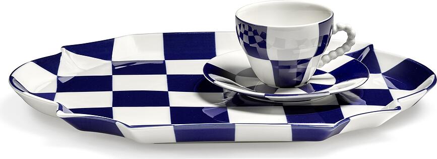Tasse et soucoupe Les Objets Mouleversants 200 ml, bleu marine