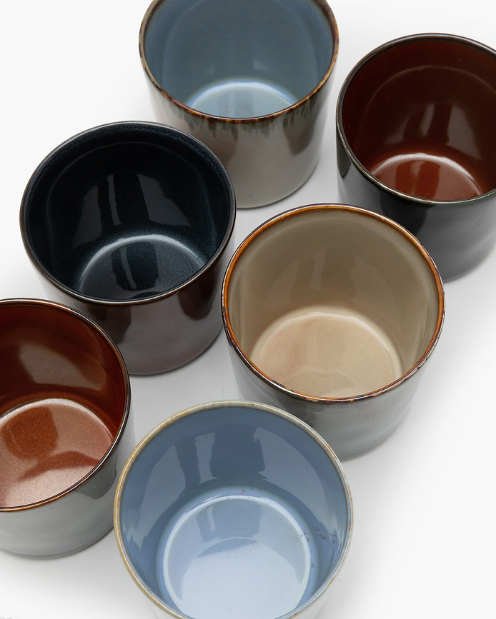 Taza alta Terres de Rêves, 230 ml, azul y beige