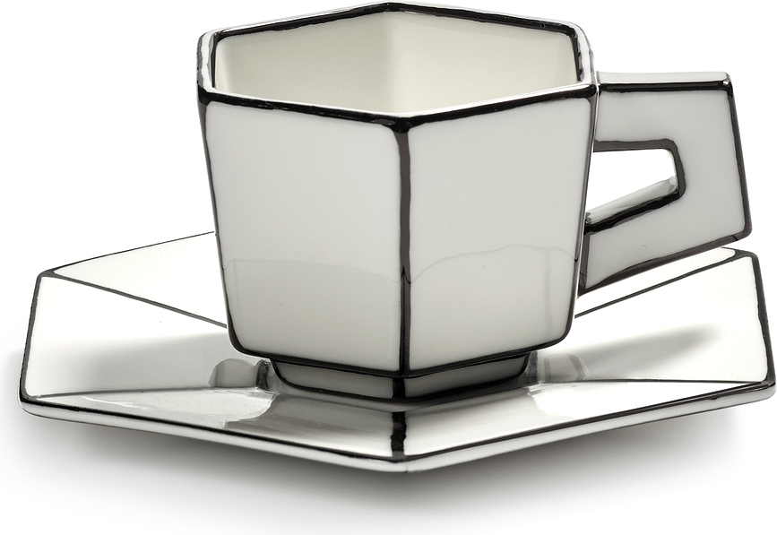 Taza de Espresso con Platillo Carte Blanche, Set de 2 piezas