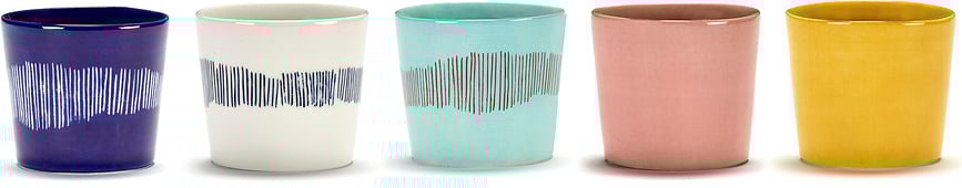 Taza para espresso Feast 150 ml, blanco y azul