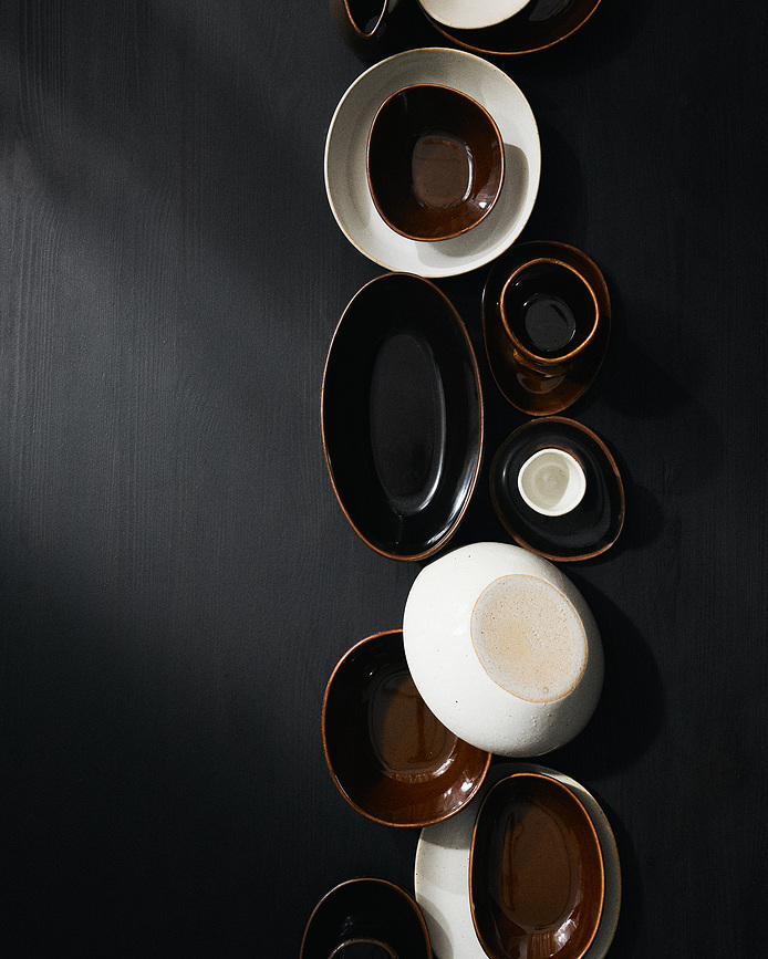 Taza de Espresso Out of Lines, 70 ml, marrón y negro