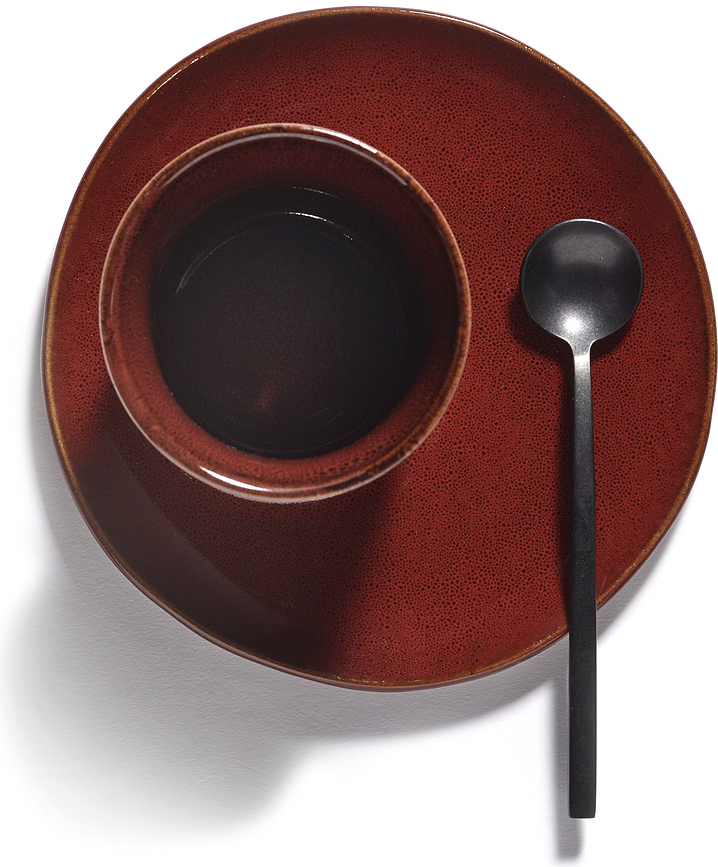 Taza de café sin asa La Mère, 130 ml, roja