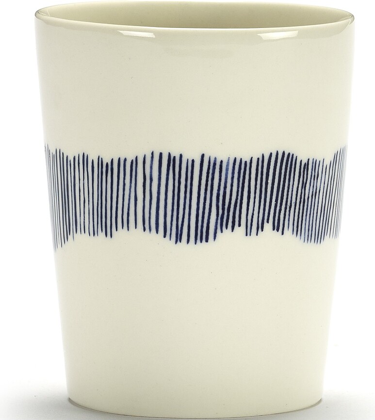 Tazas Feast, 330 ml, blancas y azules, 4 unidades