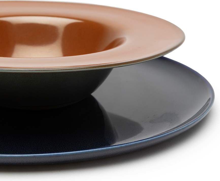 Terres de Rêves Assiette à pâtes 21,3 cm, bleu-beige