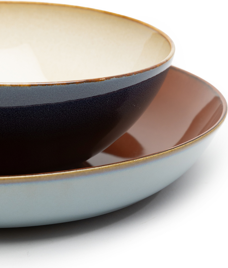 Terres de Rêves Assiette Creuse 23,5 cm, bleu-beige