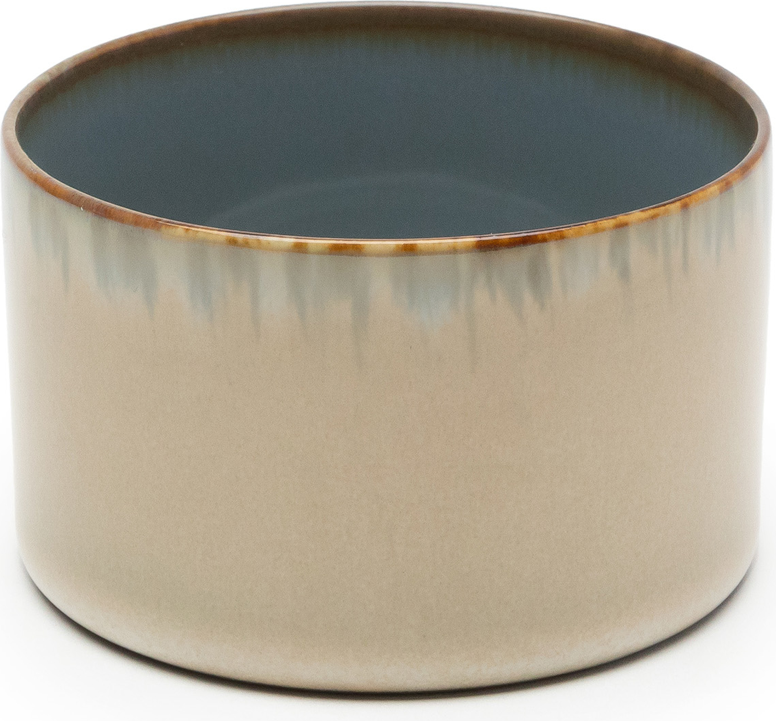 Keramik Becher Terres De Rêves Becher Niedrig, 160 Ml, Beige-blau