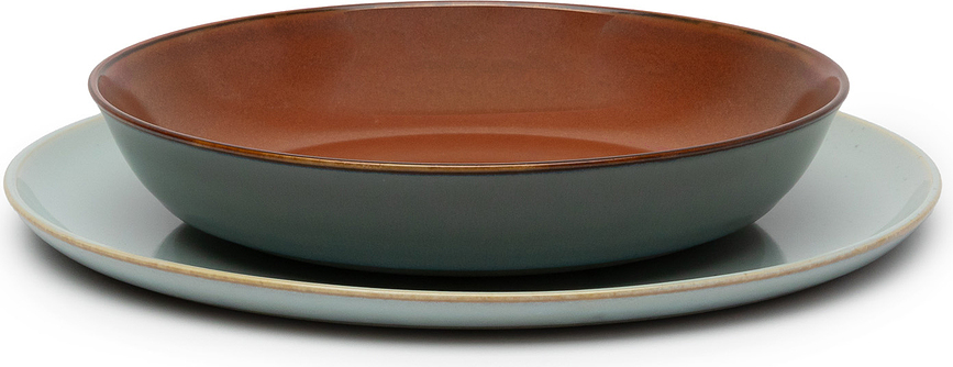 Terres de Rêves Globok Krožnik, 17,5 cm, modro-bež